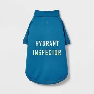 Boots & Barkley Blue Hydrant Inspector Dog Sweatshirt Large
